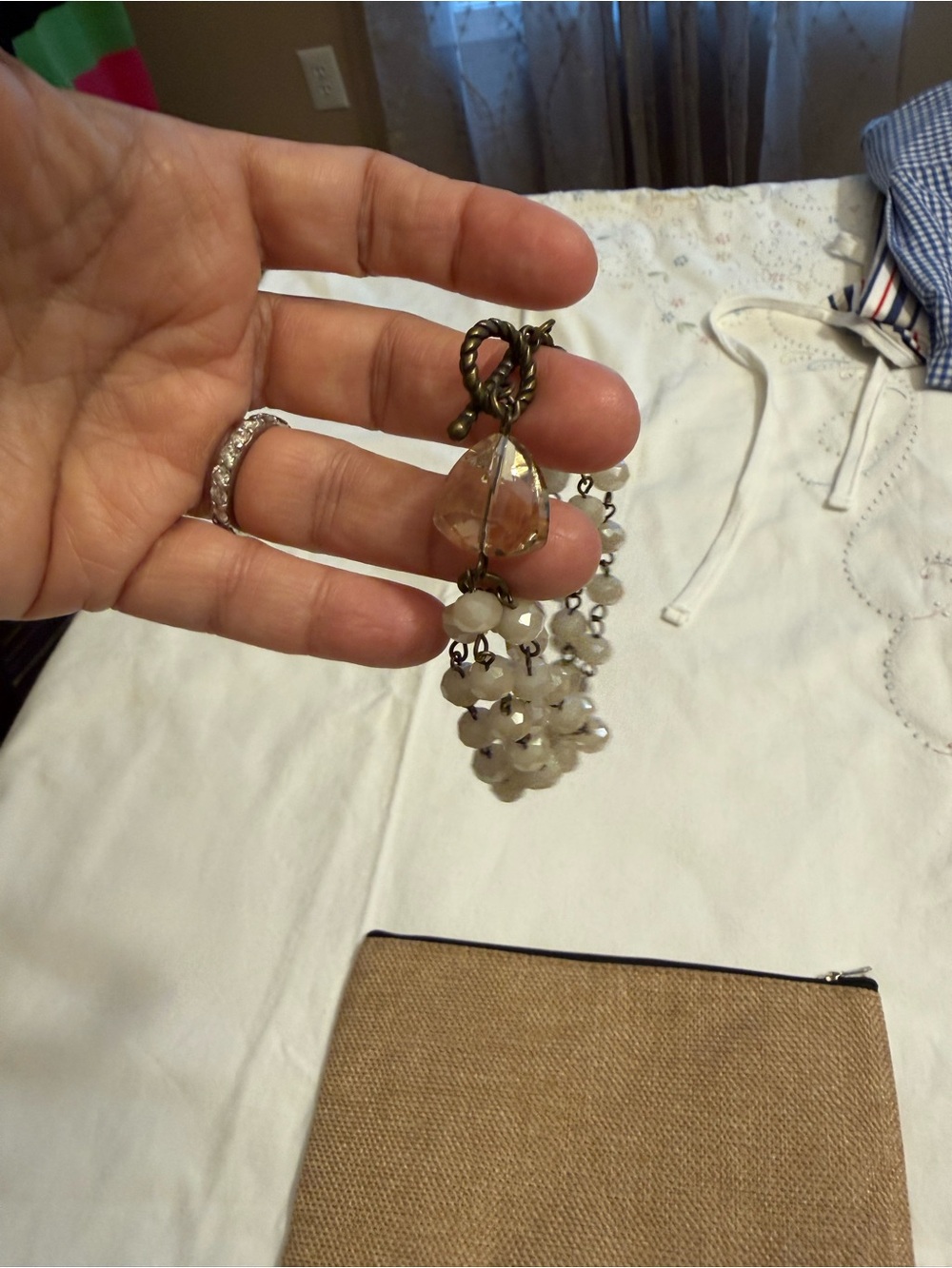 Vintage-Inspired Cluster Drop BRACELET in Champagne and Pearl White